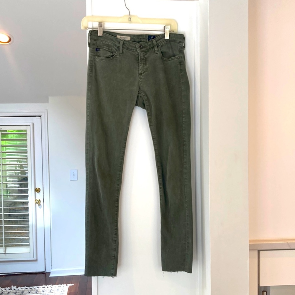 AG The legging super skinny low rise jean in olive green